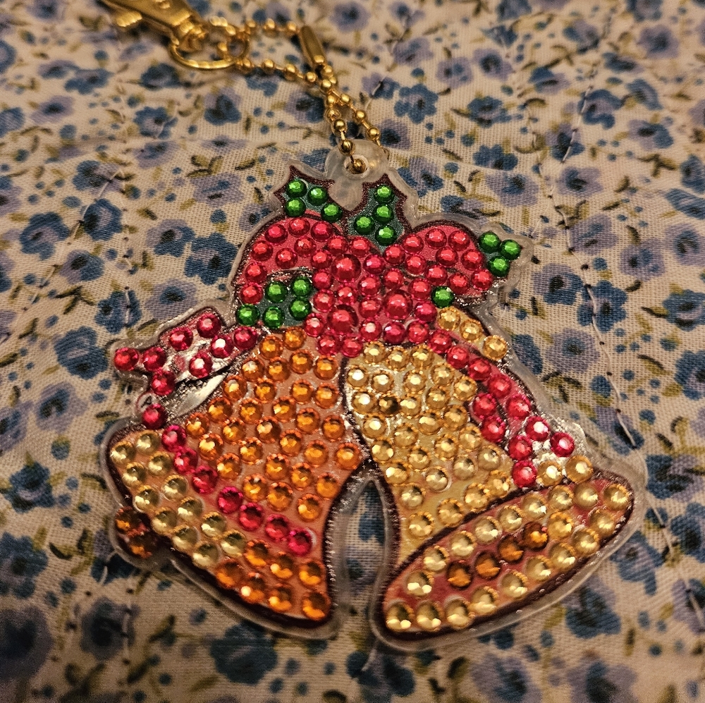 Festive Red and Orange Key and Card Holder
